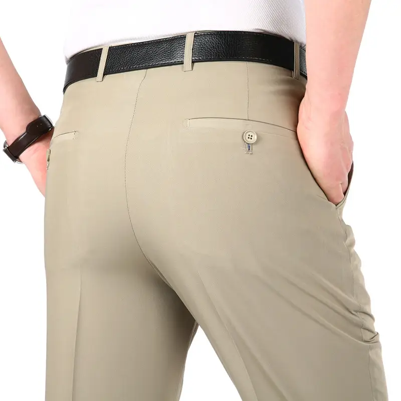 Men's High Waist Slim Fit Black Pants 860 Blue