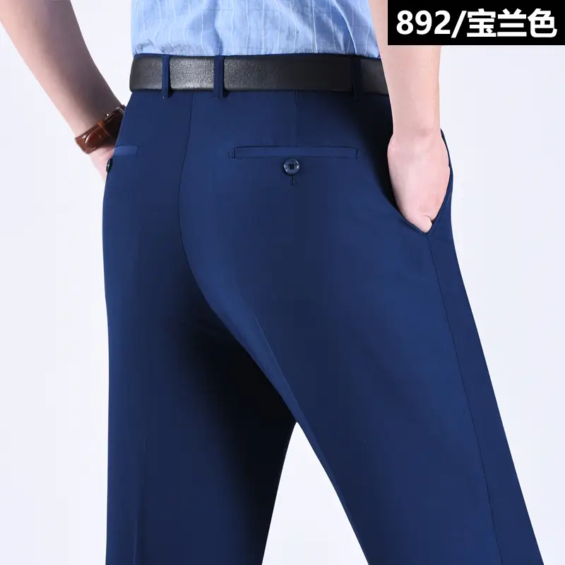 Men's High Waist Slim Fit Black Pants 860 Blue