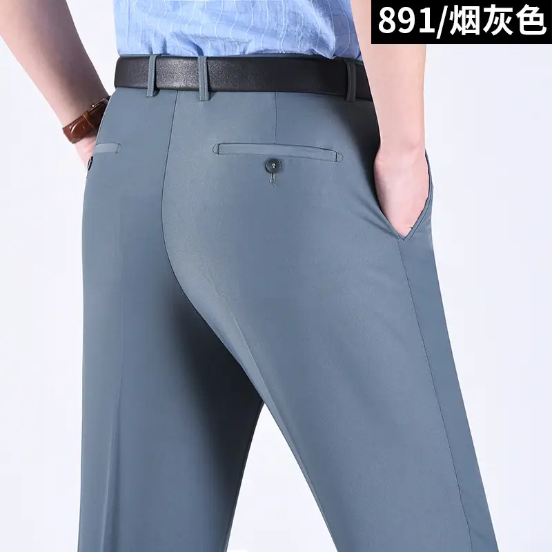 Men's High Waist Slim Fit Black Pants 860 Blue