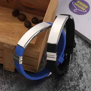 Classic Titanium Steel Silicone Bracelet Black Small — feature 1