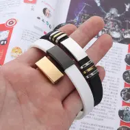Classic Titanium Steel Silicone Bracelet Black Small — feature 14