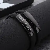 Classic Titanium Steel Silicone Bracelet Black Small — feature 15