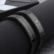 Classic Titanium Steel Silicone Bracelet Black Small — feature 16