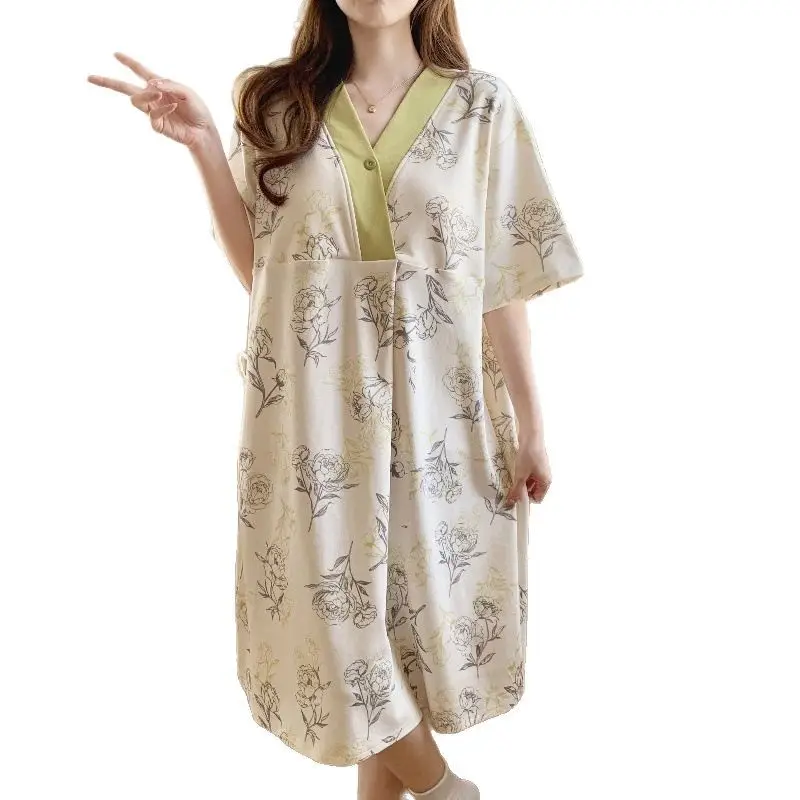 Spring Nursing Dress Large Size Cartoon Print - Image 13