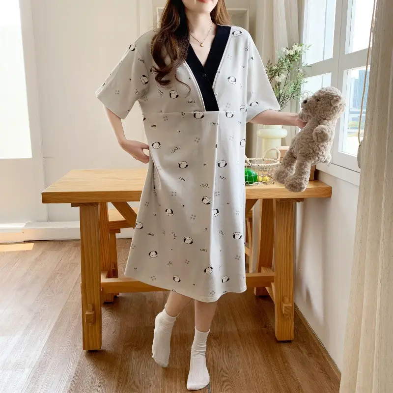 Spring Nursing Dress Large Size Cartoon Print — feature 23