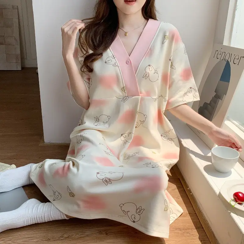 Spring Nursing Dress Large Size Cartoon Print — feature 34