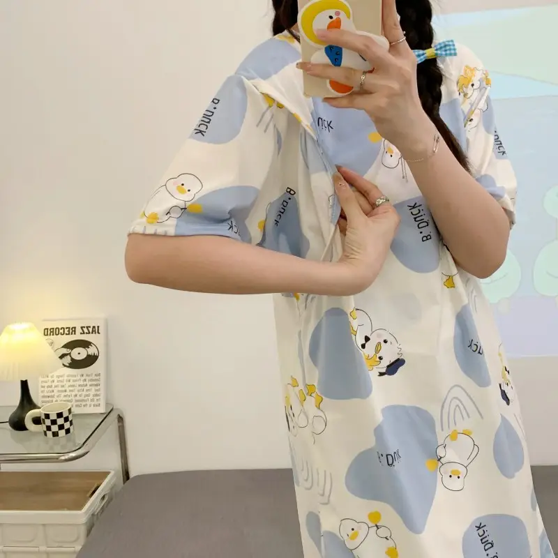 Spring Nursing Dress Large Size Cartoon Print — feature 40