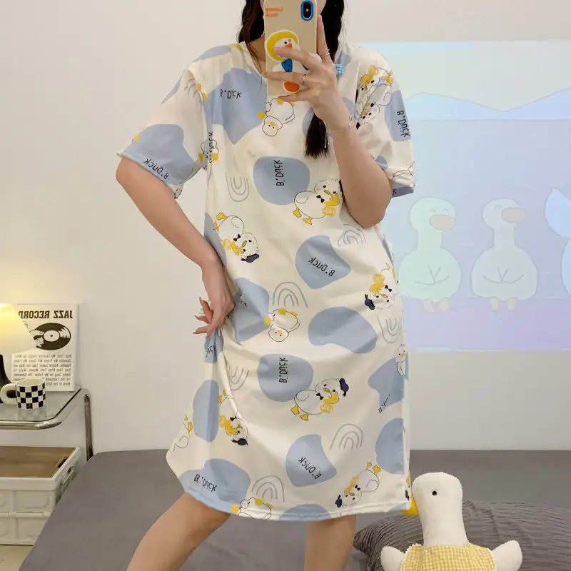 Spring Nursing Dress Large Size Cartoon Print - Image 4