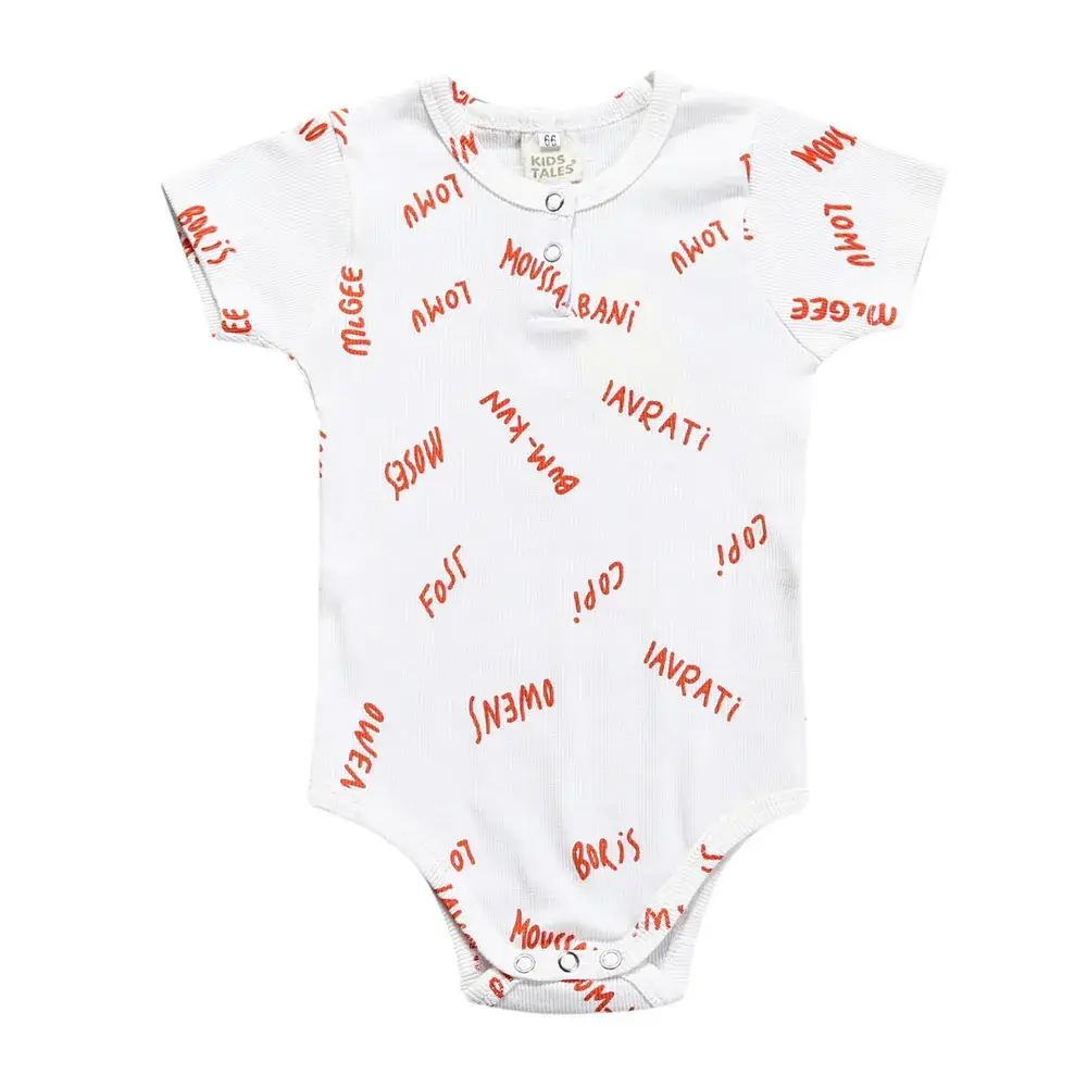 Baby Boys Girls Cotton Triangle Romper White Short Sleeve - Image 2