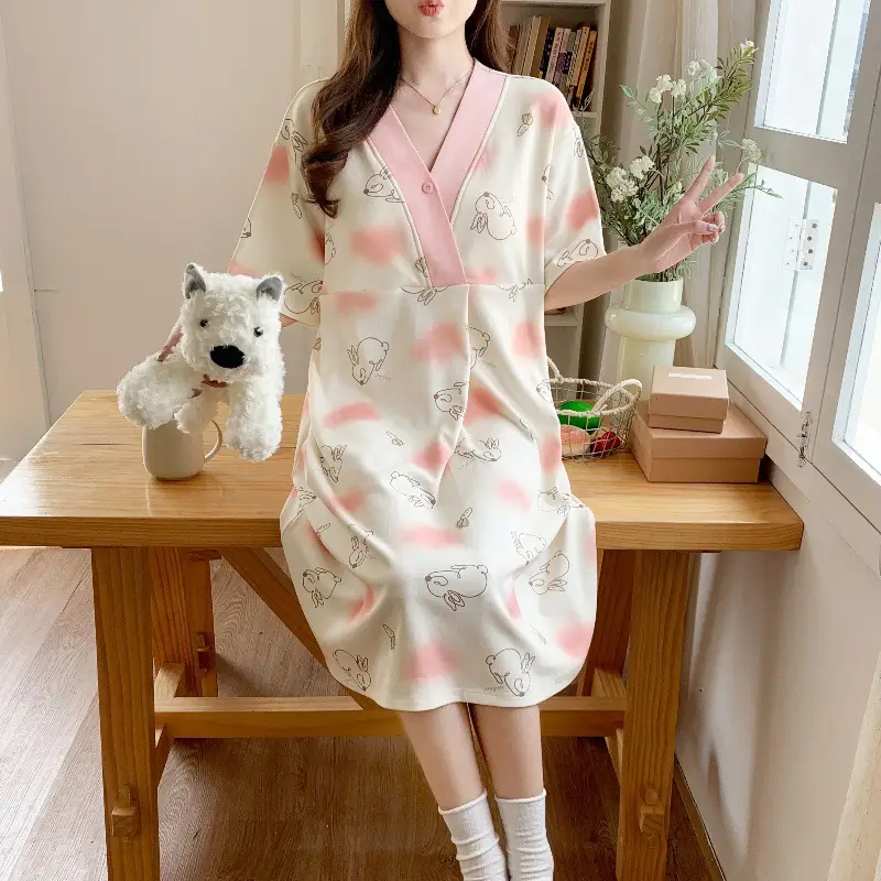 Spring Moon Cartoon Dress Large Size Pajamas — feature 45