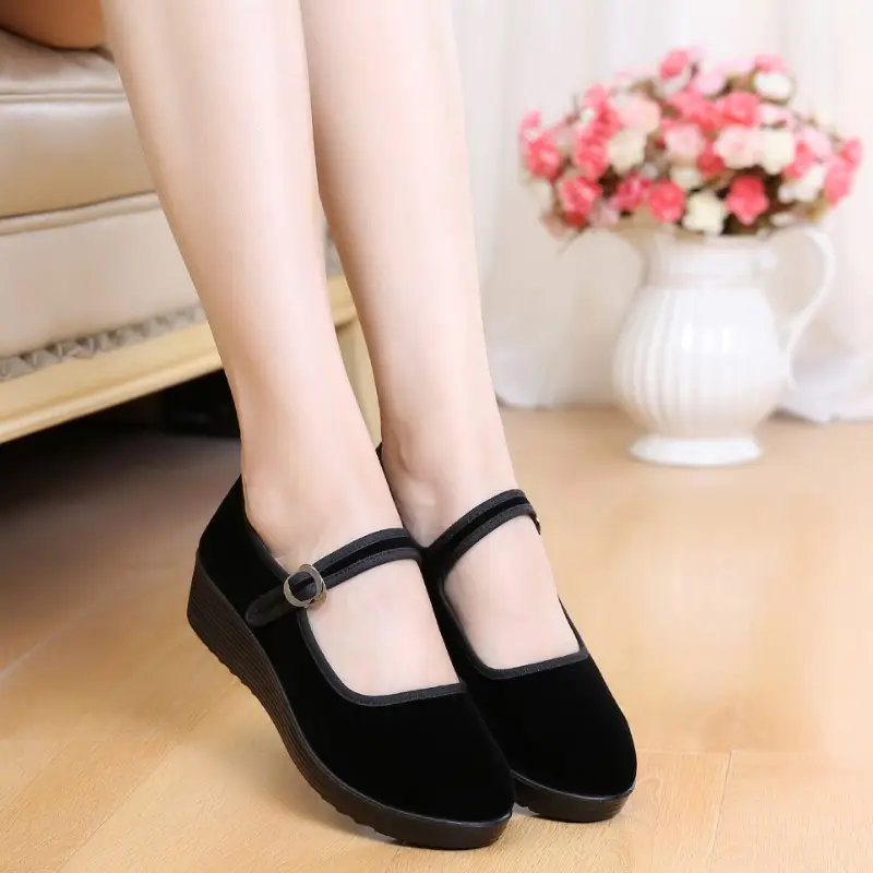 Black Women's Muffin Heel Shoes Mid-heel Work - Image 3