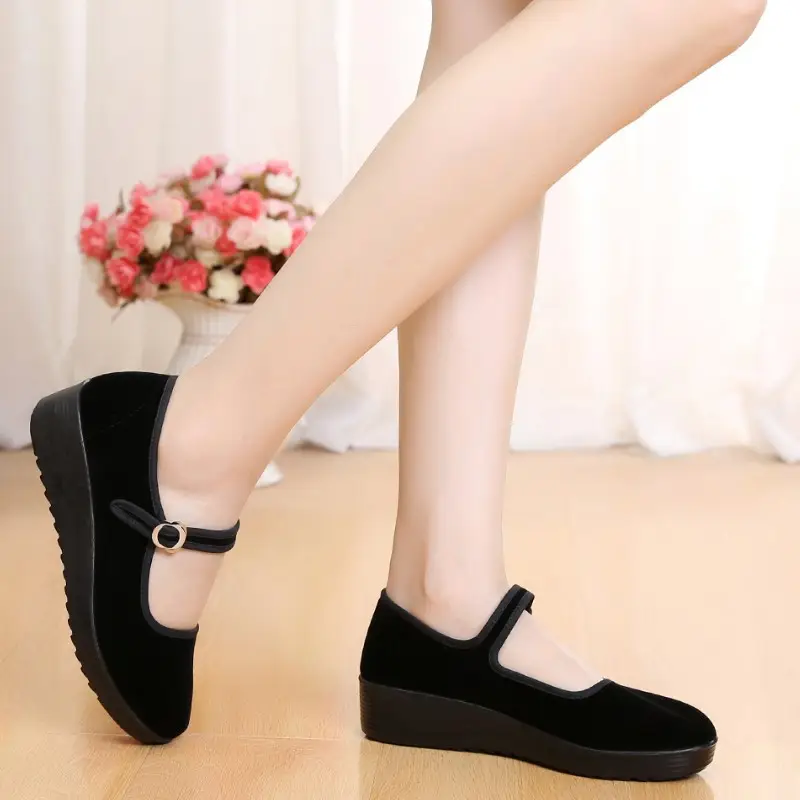 Black Women's Muffin Heel Shoes Mid-heel Work - Image 4