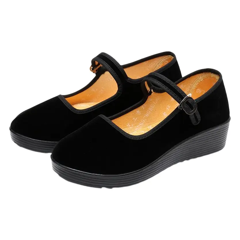 Black Women's Muffin Heel Shoes Mid-heel Work