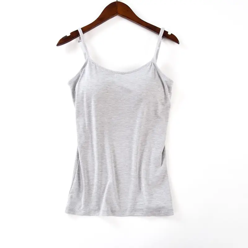 Women's Grey Wire-Free Camisole with Chest Pads - Image 3