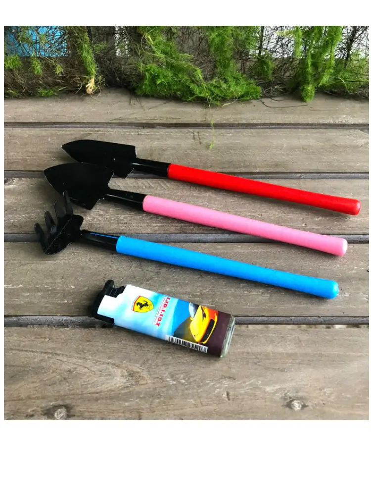 Wholesale garden flower fleshy garden planting tools set small shovel iron rake gardening set of three — feature 18