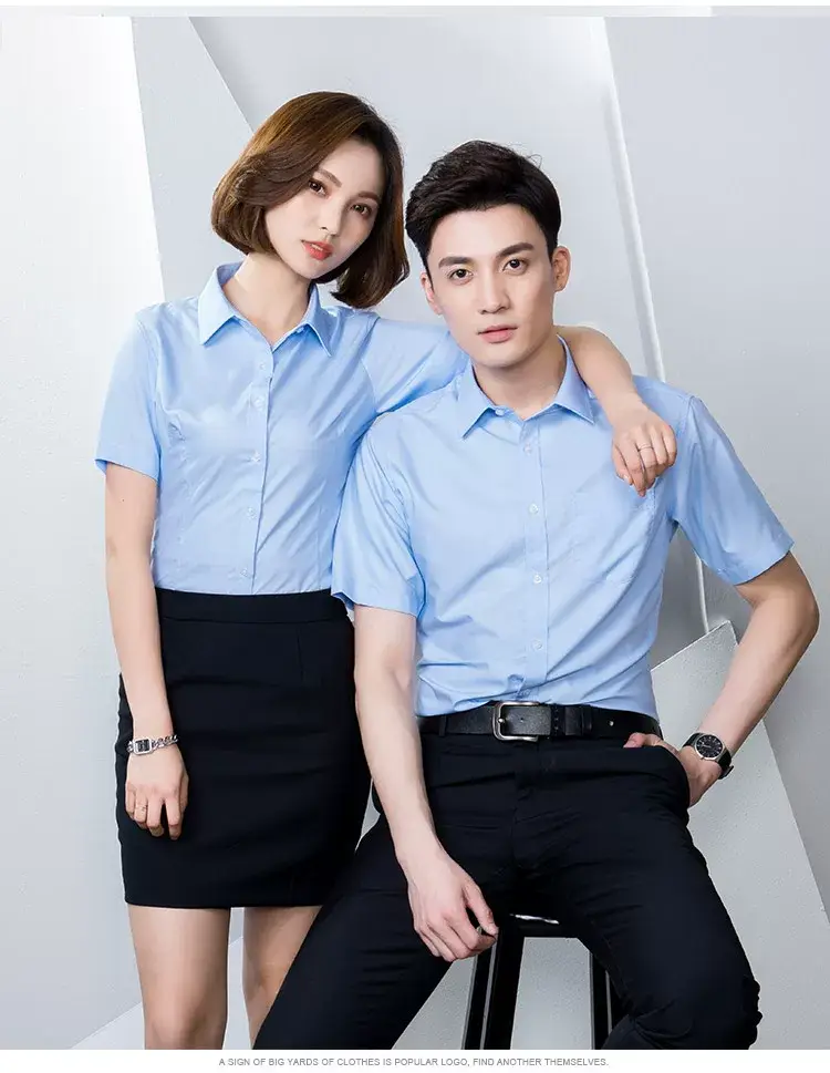 Men Light Blue Short Sleeve Shirt AD02 — feature 36