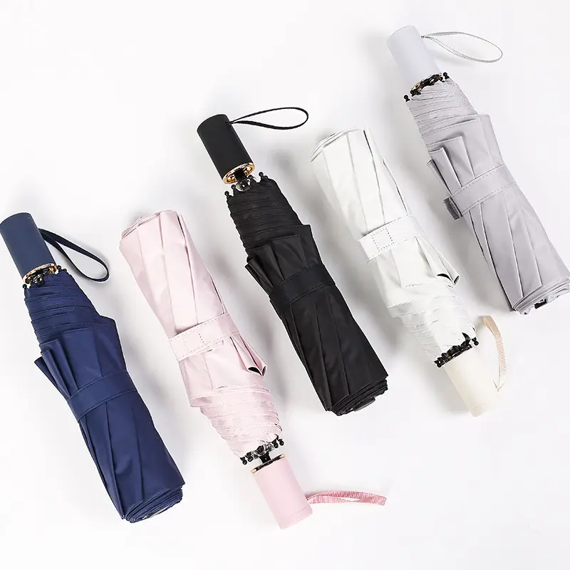 Korean Dual-use Sun Umbrella Women Pink White - Image 9