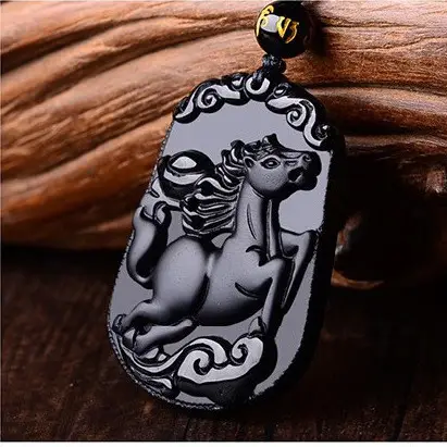 Twelve Zodiac Crystal Obsidian Pendants for Men Women - Image 3