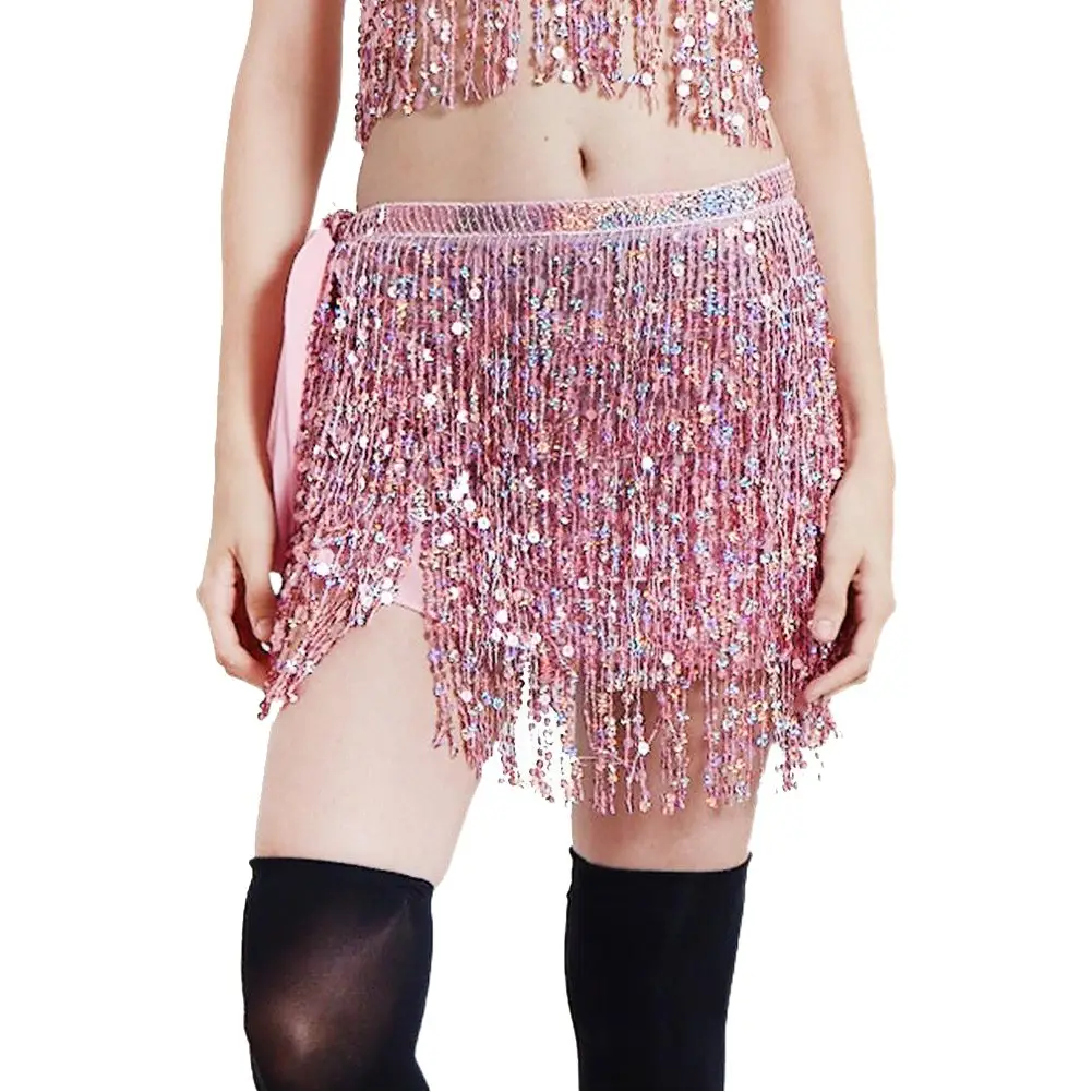 Halloween Belly Dance Waist Chain Indian Dance Hip Towel Bosimi Sequins Tassel Hip Towel Stage ds Performance Dress