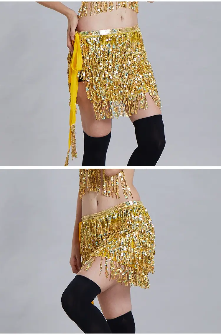 Halloween Belly Dance Waist Chain Indian Dance Hip Towel Bosimi Sequins Tassel Hip Towel Stage ds Performance Dress — feature 10