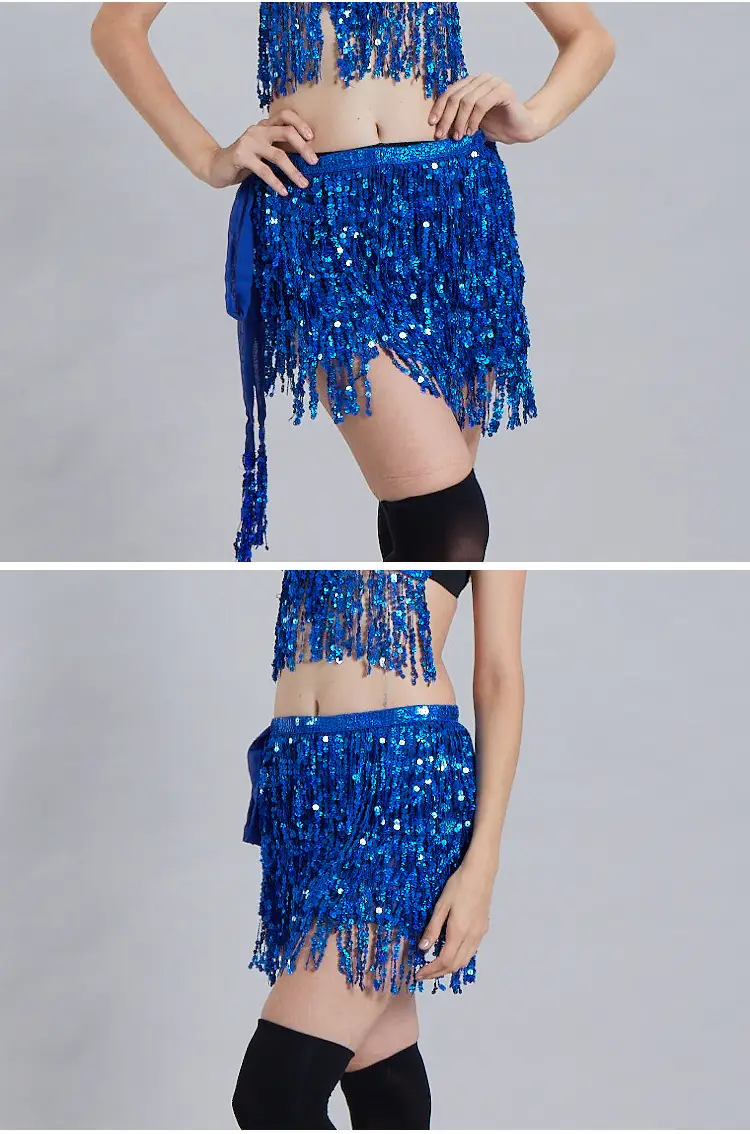 Halloween Belly Dance Waist Chain Indian Dance Hip Towel Bosimi Sequins Tassel Hip Towel Stage ds Performance Dress — feature 14