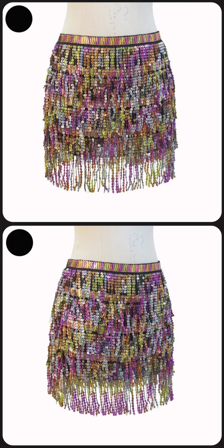 Halloween Belly Dance Waist Chain Indian Dance Hip Towel Bosimi Sequins Tassel Hip Towel Stage ds Performance Dress — feature 19