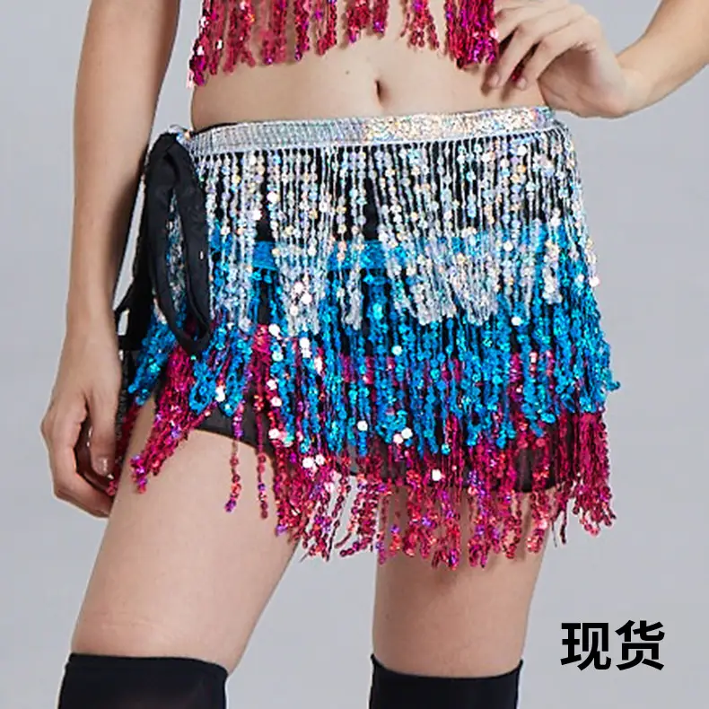 Halloween Belly Dance Waist Chain Indian Dance Hip Towel Bosimi Sequins Tassel Hip Towel Stage ds Performance Dress - Image 12