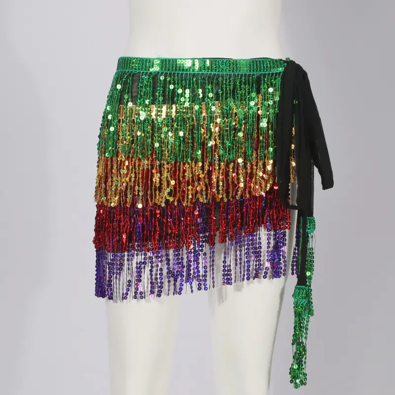 Halloween Belly Dance Waist Chain Indian Dance Hip Towel Bosimi Sequins Tassel Hip Towel Stage ds Performance Dress - Image 15