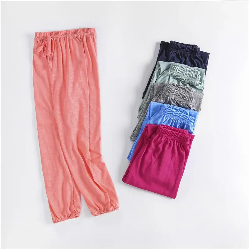 Children's Blue Slub Cotton Anti-Mosquito Trousers - Image 12