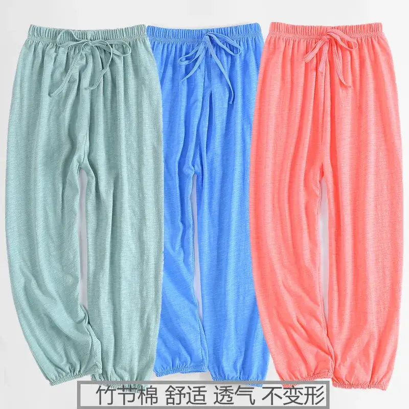Children's Blue Slub Cotton Anti-Mosquito Trousers - Image 14