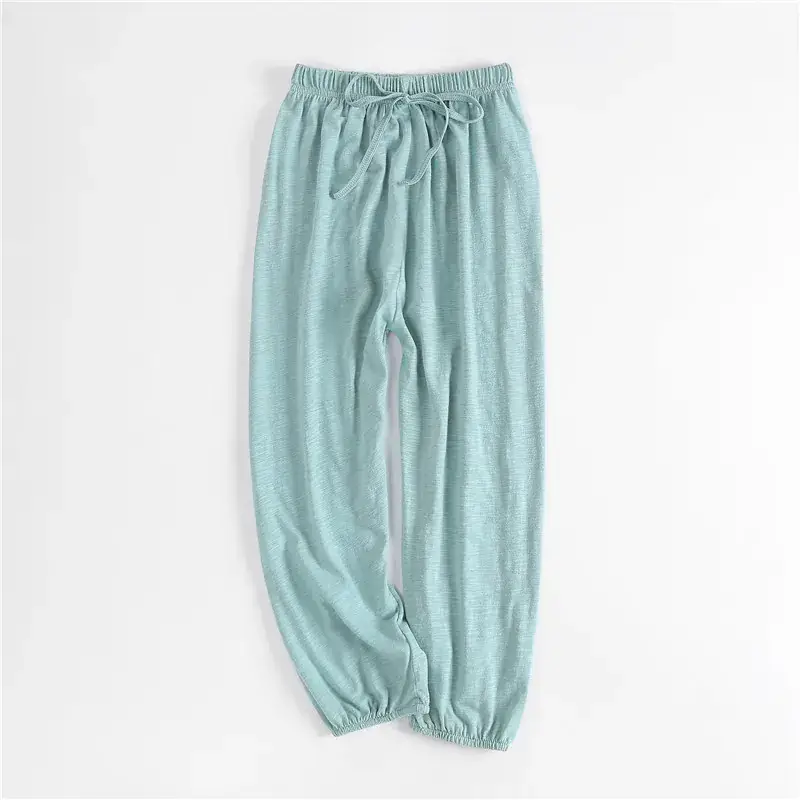 Children's Blue Slub Cotton Anti-Mosquito Trousers - Image 3