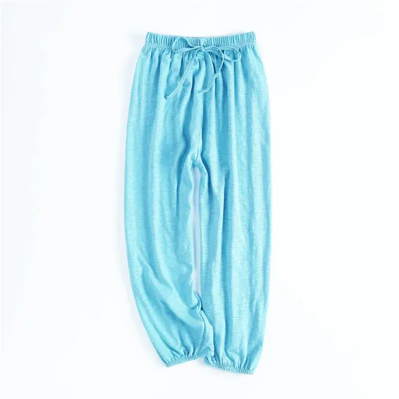 Children's Blue Slub Cotton Anti-Mosquito Trousers - Image 5