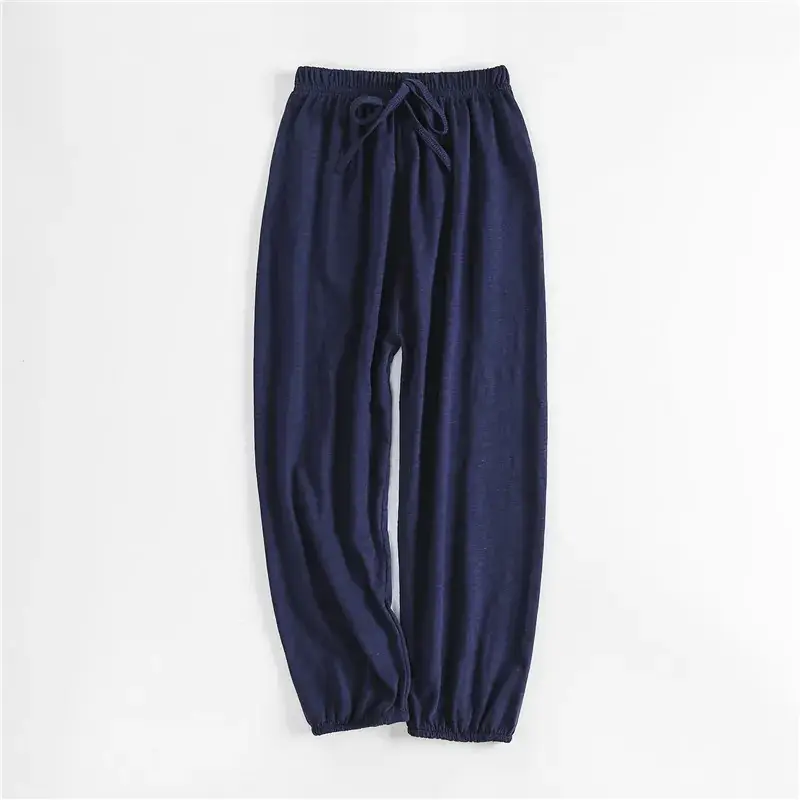 Children's Blue Slub Cotton Anti-Mosquito Trousers - Image 6