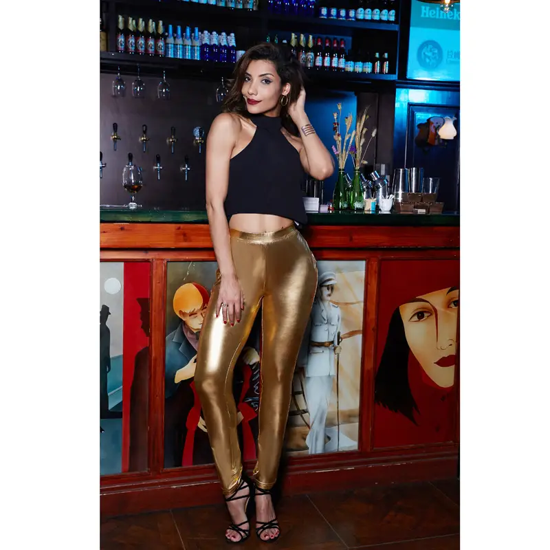 Tight-Fitting Patent Leather Pants for Women in Multiple Colors - Image 8