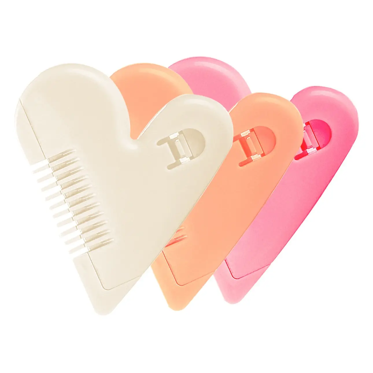 Mini Hair Comb Thinker Head for Girls Boys Pink Orange White