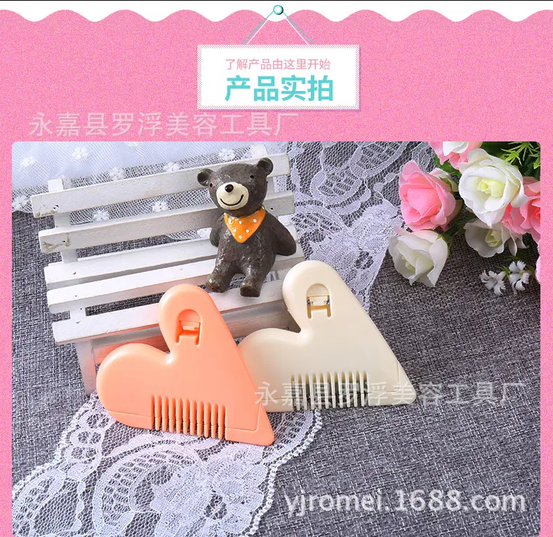 Mini Hair Comb Thinker Head for Girls Boys Pink Orange White — feature 2