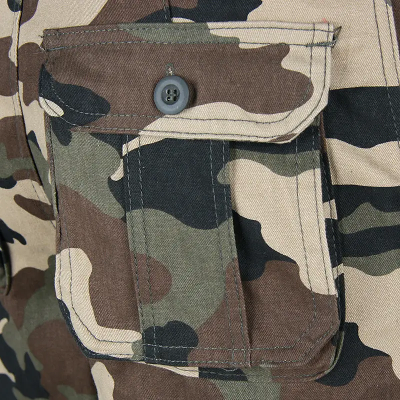 Men Camouflage Cargo Shorts Mid Length Multi Pocket