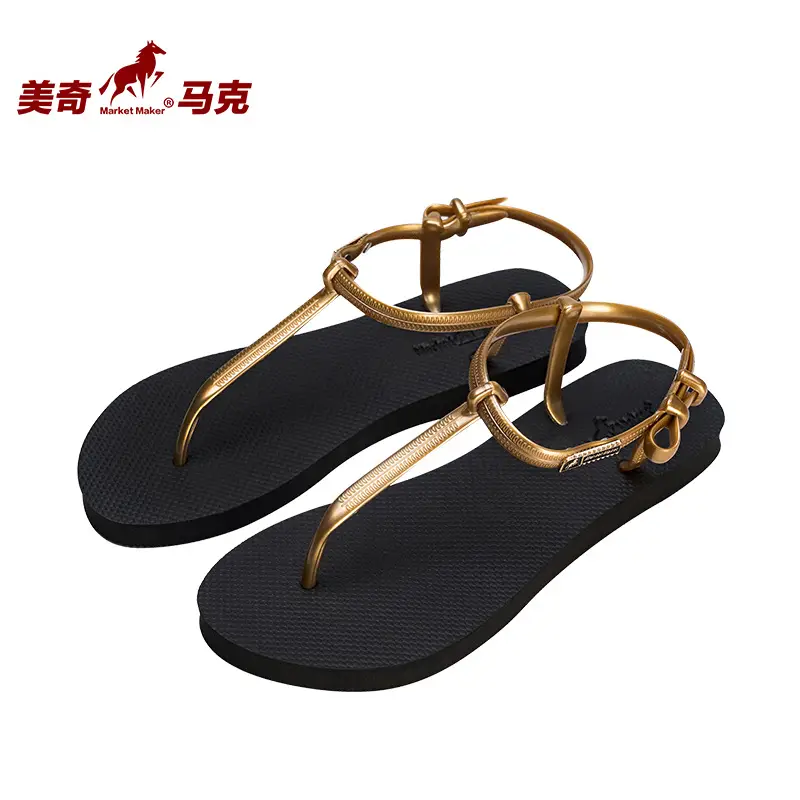 PVC Women's Sandals Women's sandals Fashionable Outer Wear Flat Non-Slip Summer Cross-Border Roman Sandals - Image 10