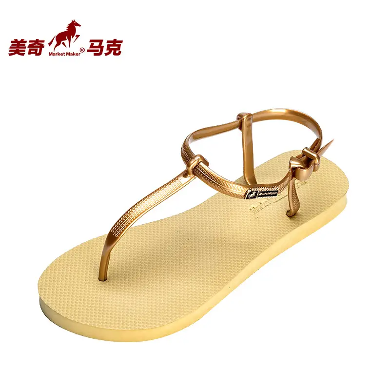 PVC Women's Sandals Women's sandals Fashionable Outer Wear Flat Non-Slip Summer Cross-Border Roman Sandals - Image 2