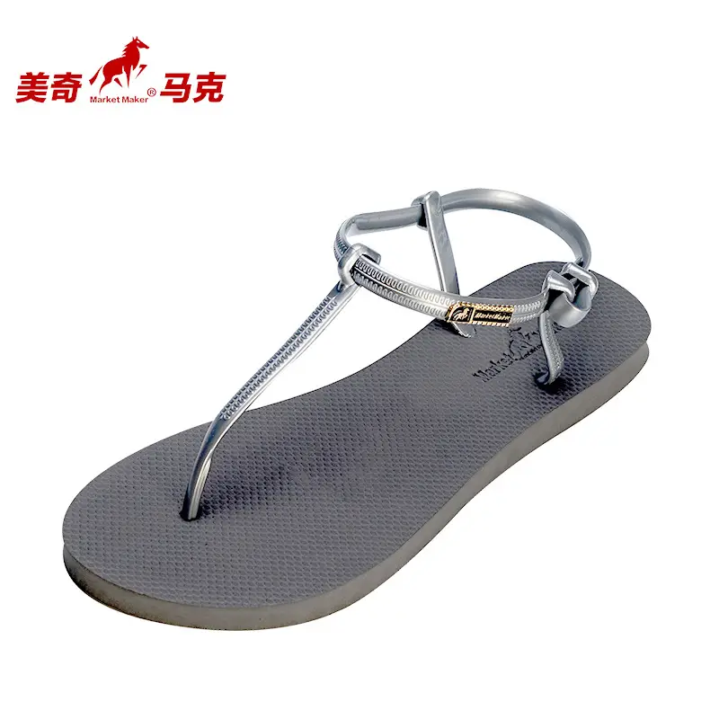 PVC Women's Sandals Women's sandals Fashionable Outer Wear Flat Non-Slip Summer Cross-Border Roman Sandals - Image 3