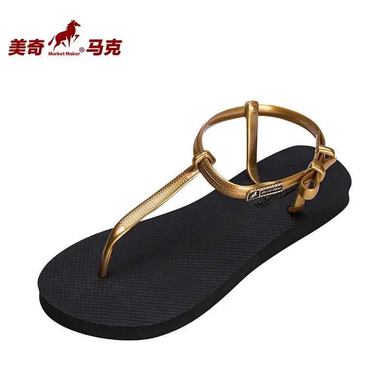 PVC Women's Sandals Women's sandals Fashionable Outer Wear Flat Non-Slip Summer Cross-Border Roman Sandals - Image 4