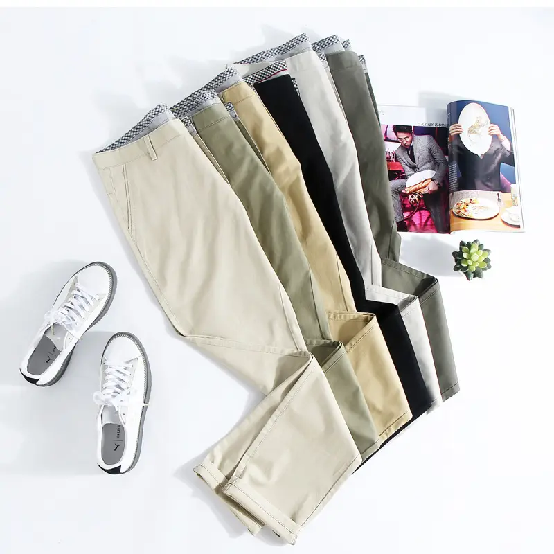 2026 Summer New Style Korean-Style Casual Pants for Young and Middle-Aged Men, Cotton Thin Straight-Leg Men's Long Pants Wholesale - Image 7