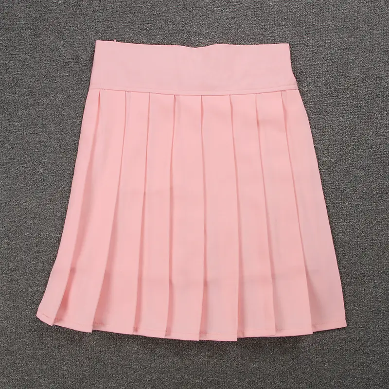 Spot Japanese Style Pleated Skirt Macaron Pure Color High Waist - Image 18