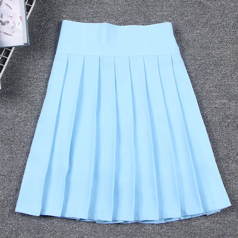 Brown Pleated Skirt High Waist Lining Pants - Image 10