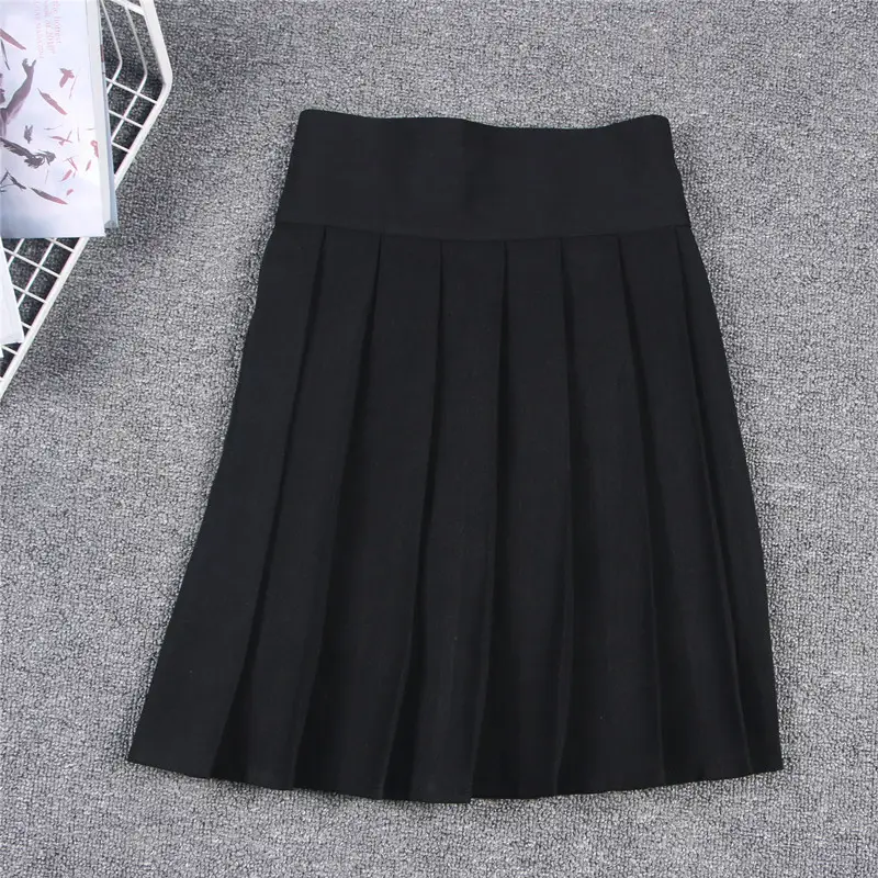 Brown Pleated Skirt High Waist Lining Pants - Image 3