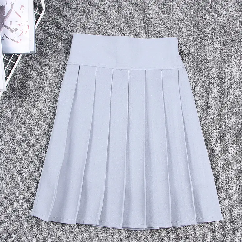 Brown Pleated Skirt High Waist Lining Pants - Image 7
