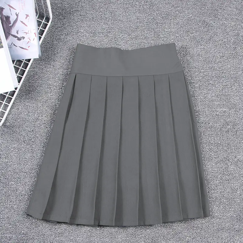 Brown Pleated Skirt High Waist Lining Pants - Image 8