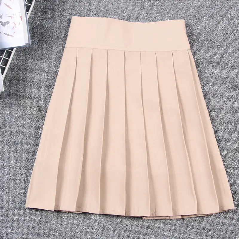 Brown Pleated Skirt High Waist Lining Pants - Image 9