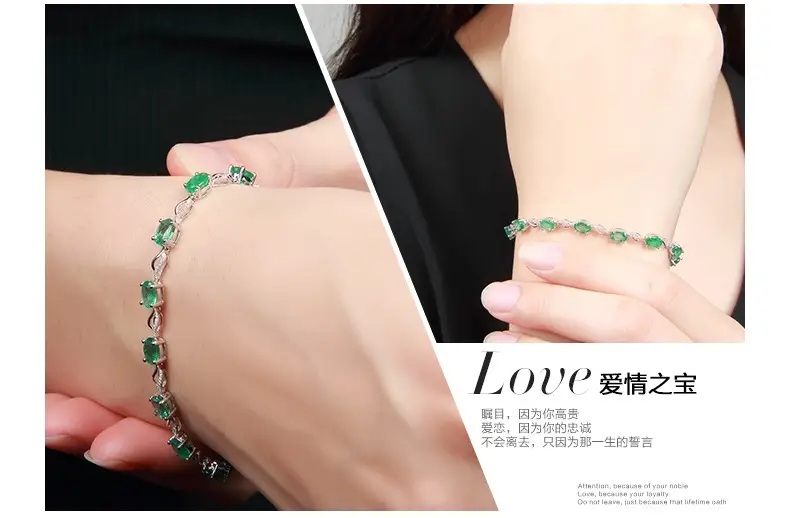 Emerald Silver Bracelet with Clasp Design — feature 11