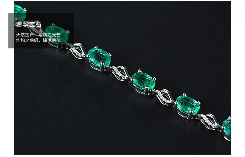 Emerald Silver Bracelet with Clasp Design — feature 7